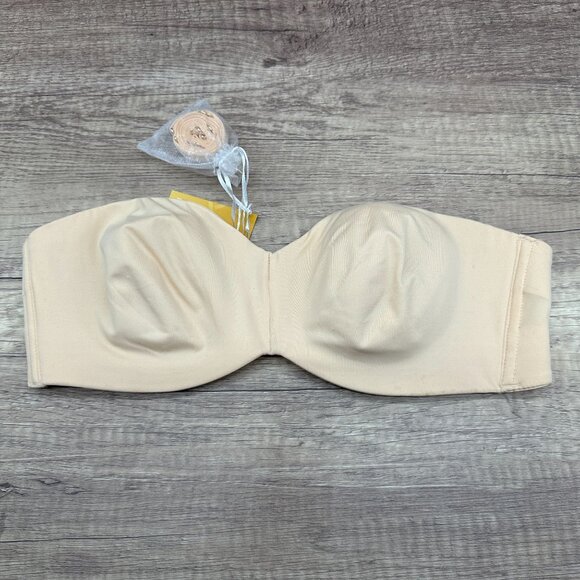 Delmira Strapless Bra Womens Size 36B Beige Unlined Underwire Peach Dew W592S - Picture 4 of 9